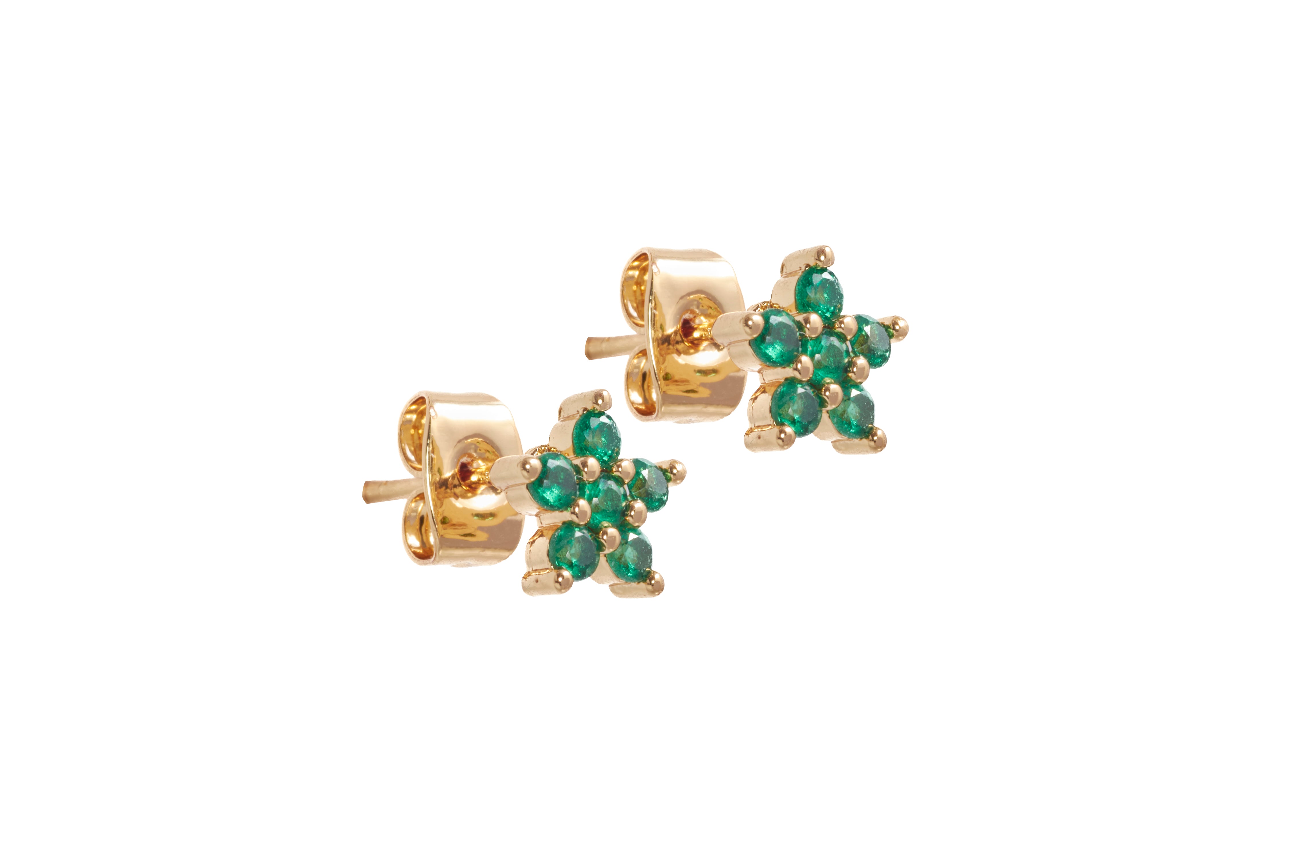 Green Flower Earrings