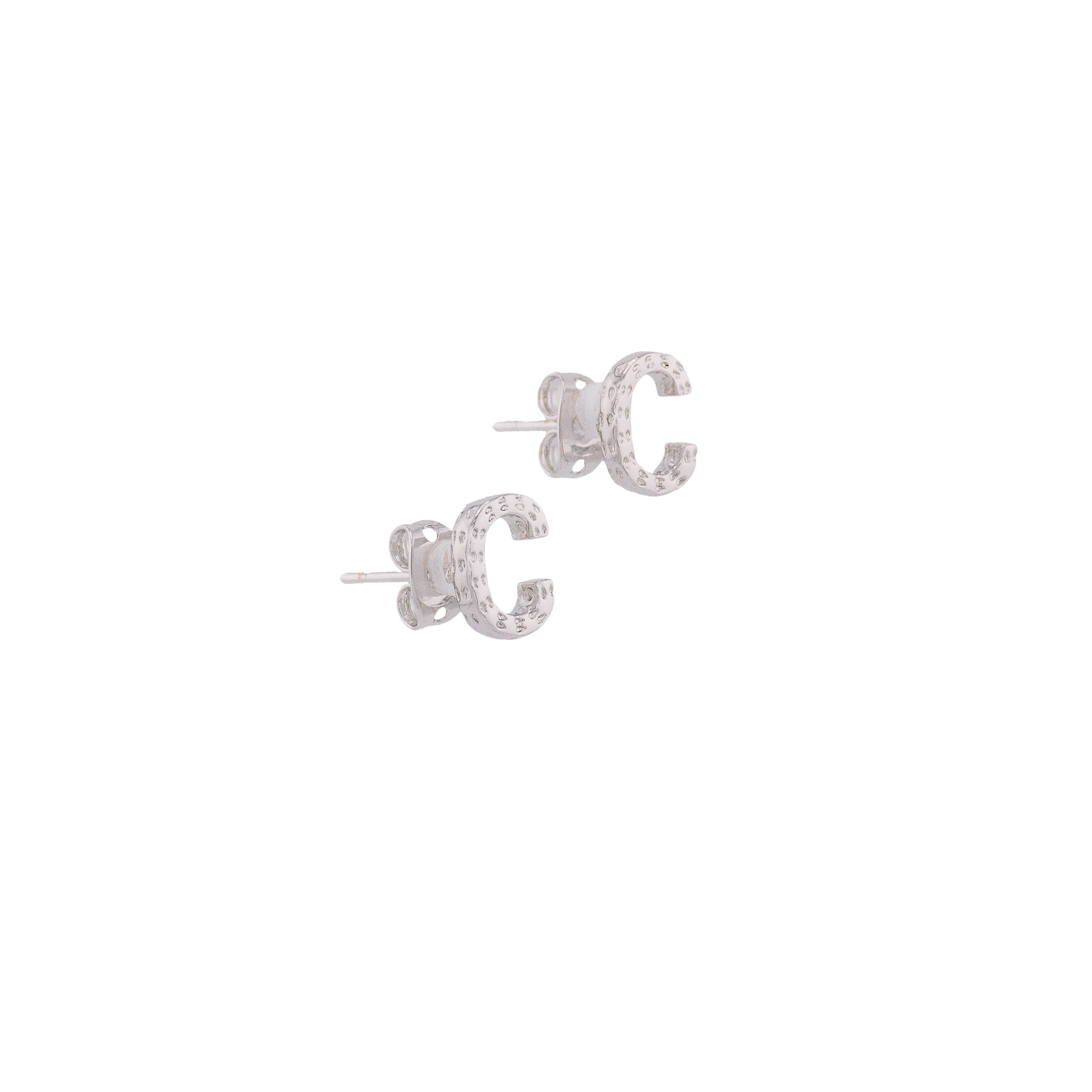 Silver initial earrings