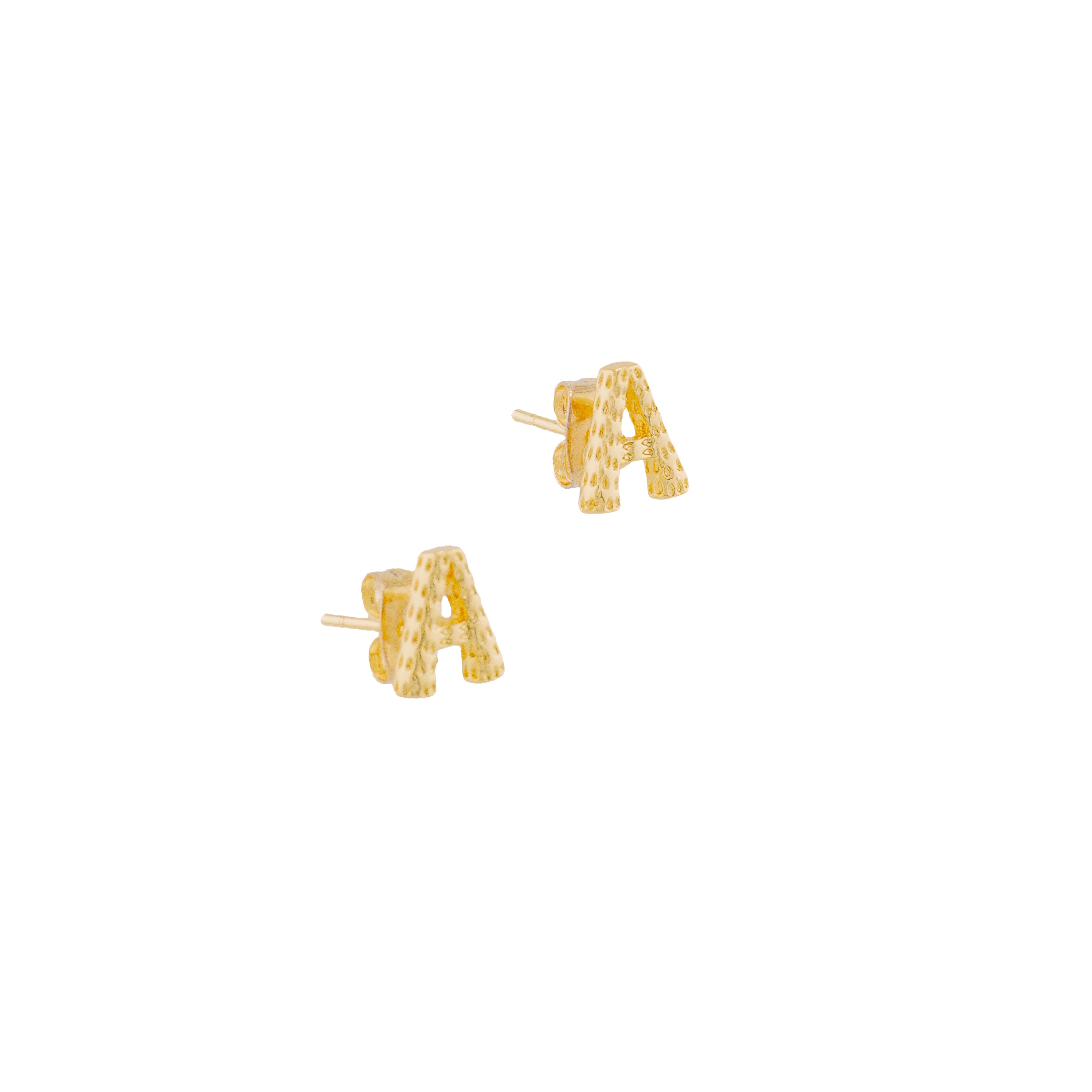 Gold initial earrings