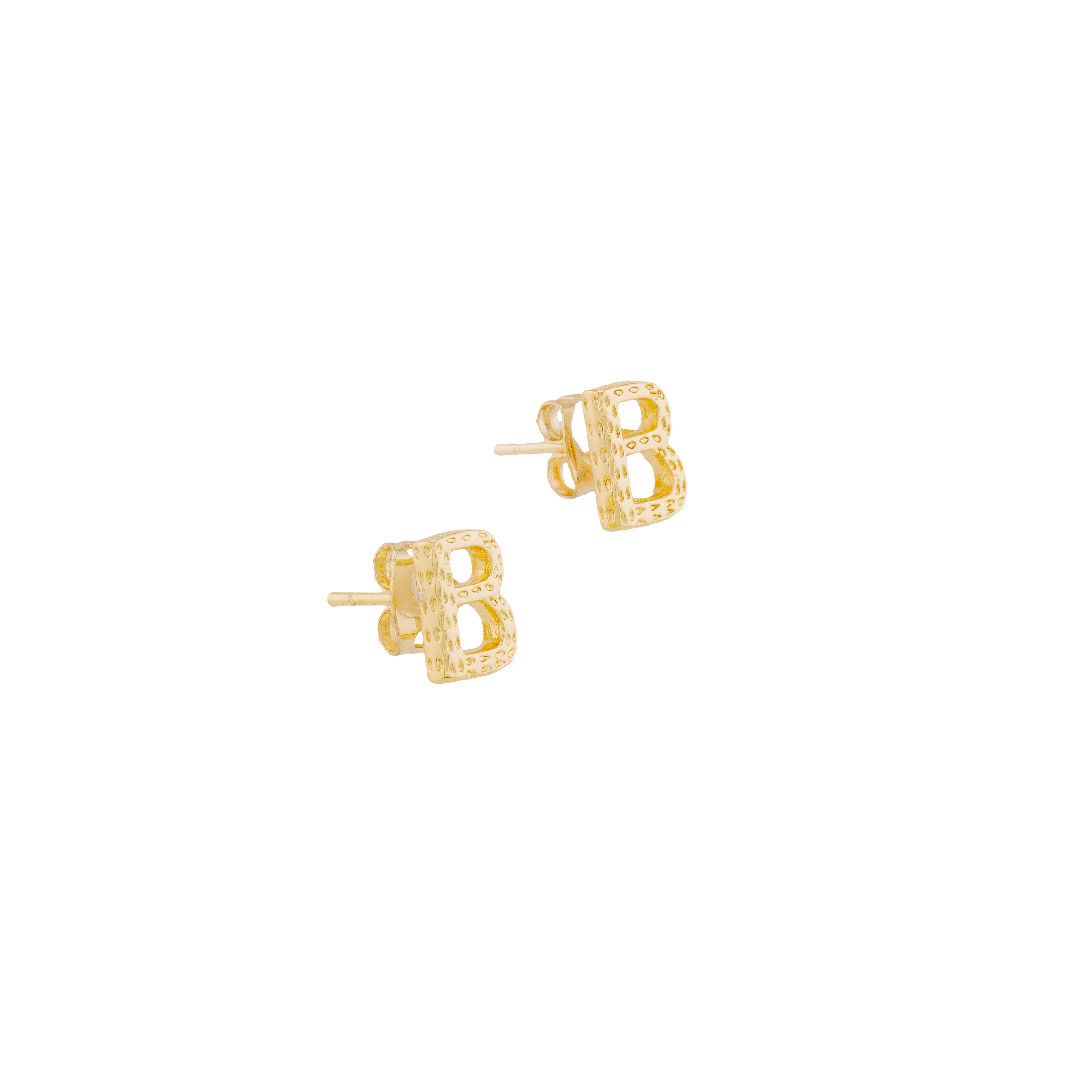 Gold initial earrings