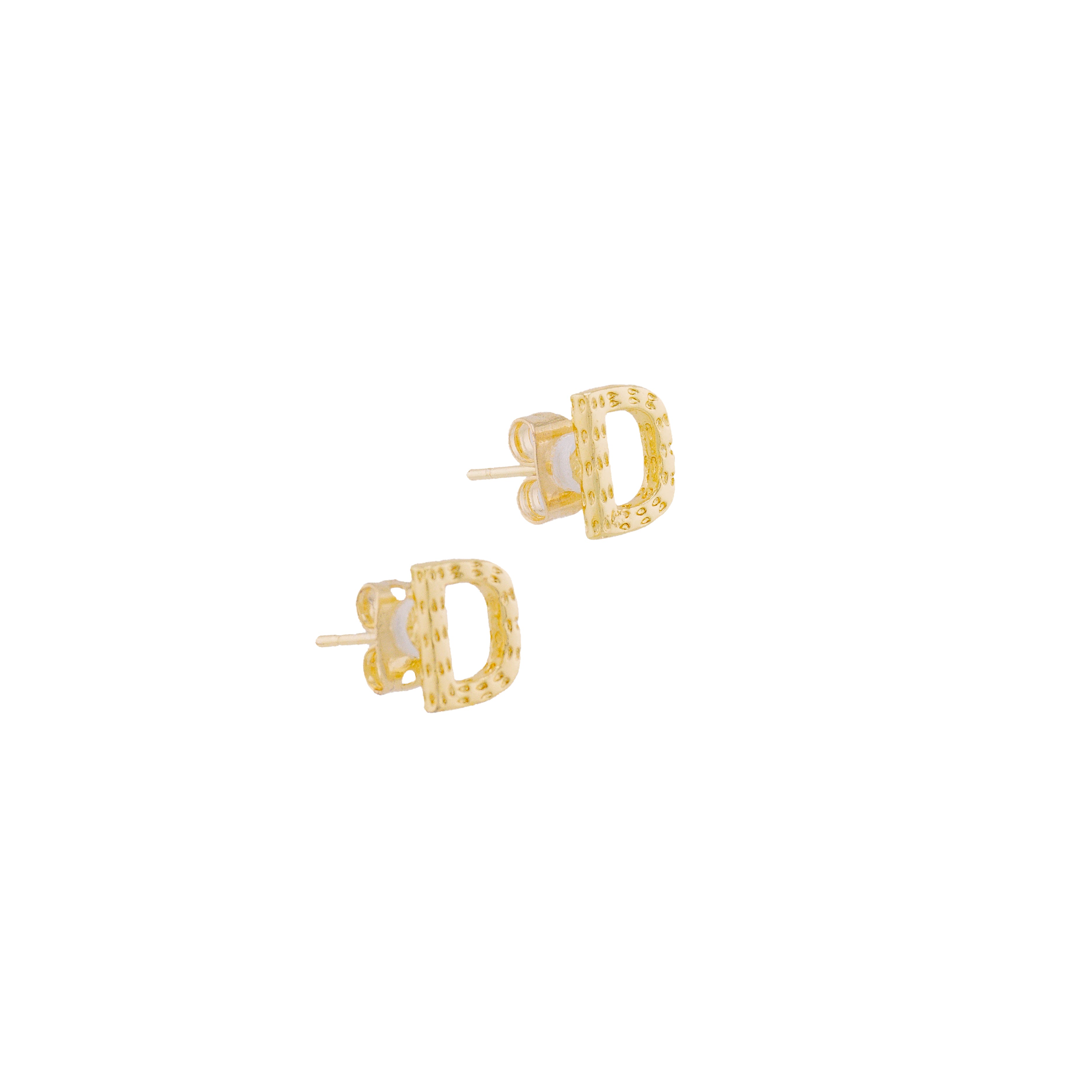 Gold initial earrings