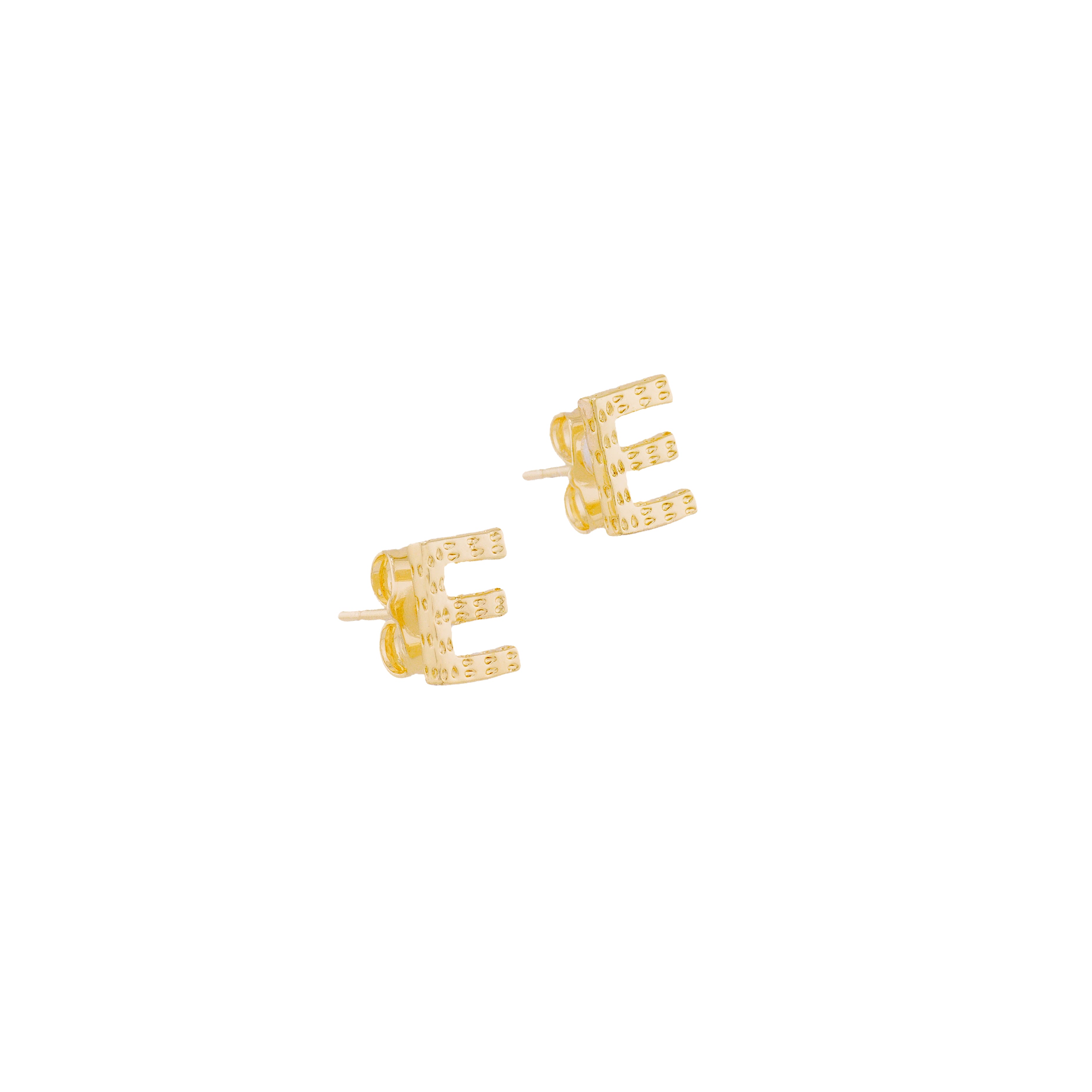 Gold initial earrings