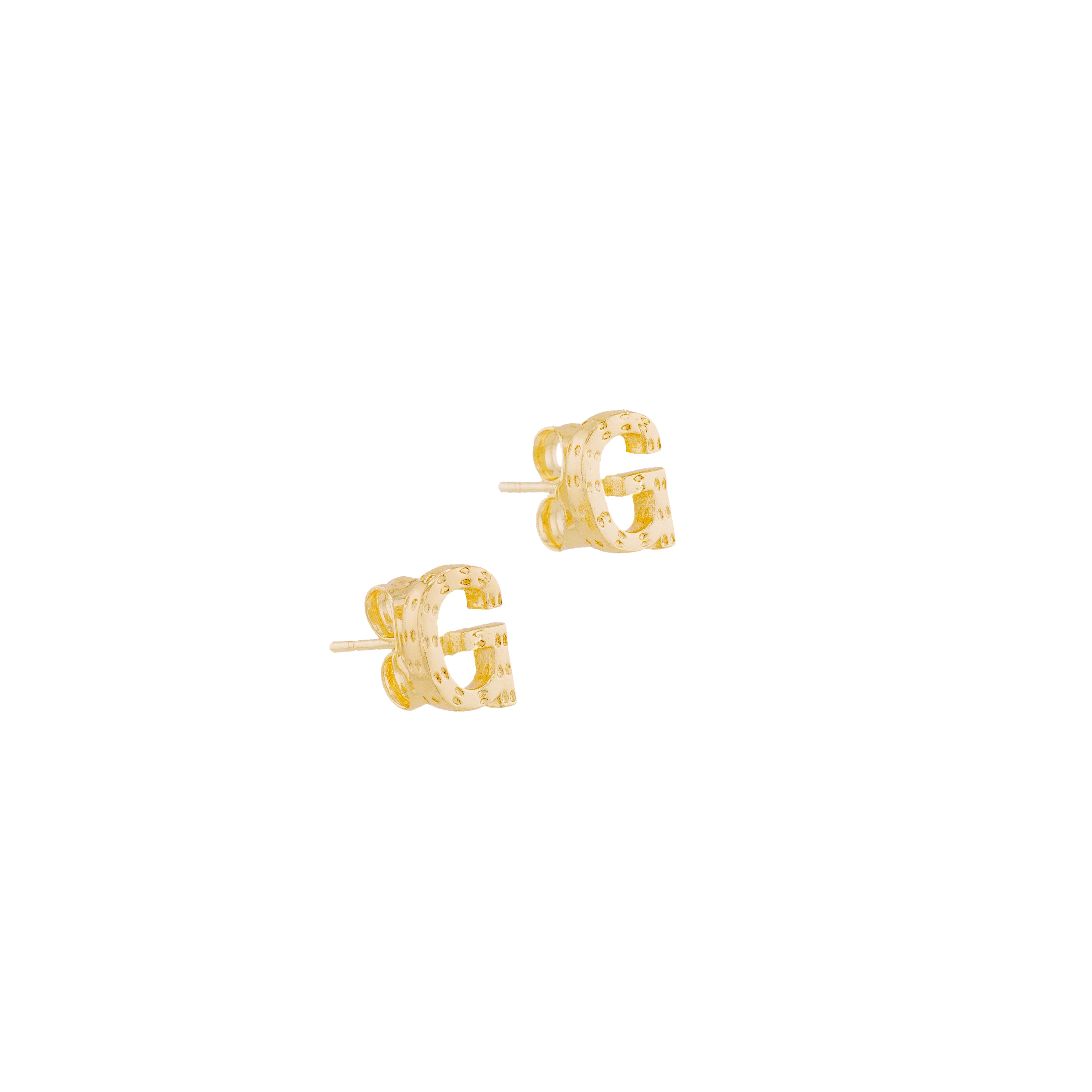 Gold initial earrings