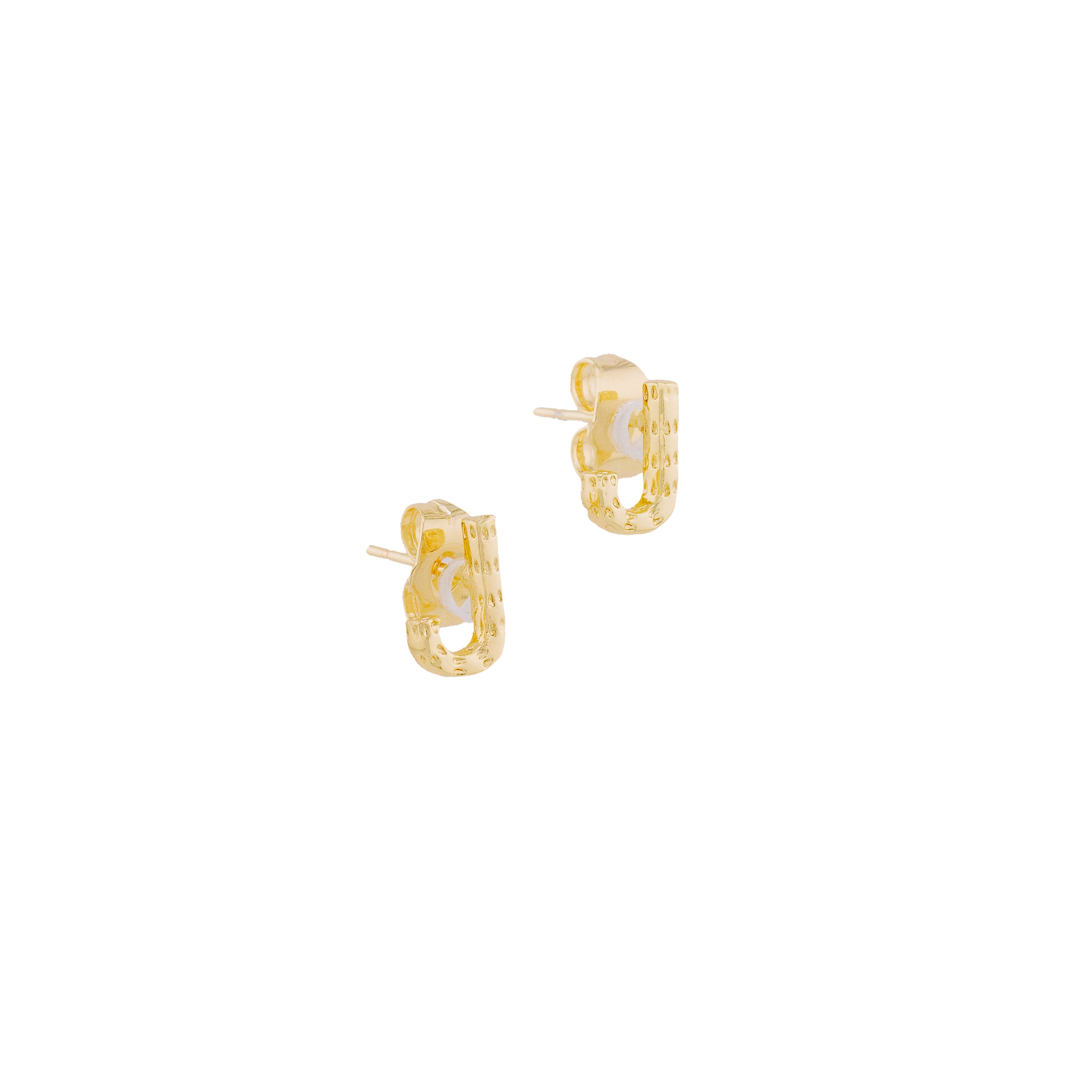 Gold initial earrings