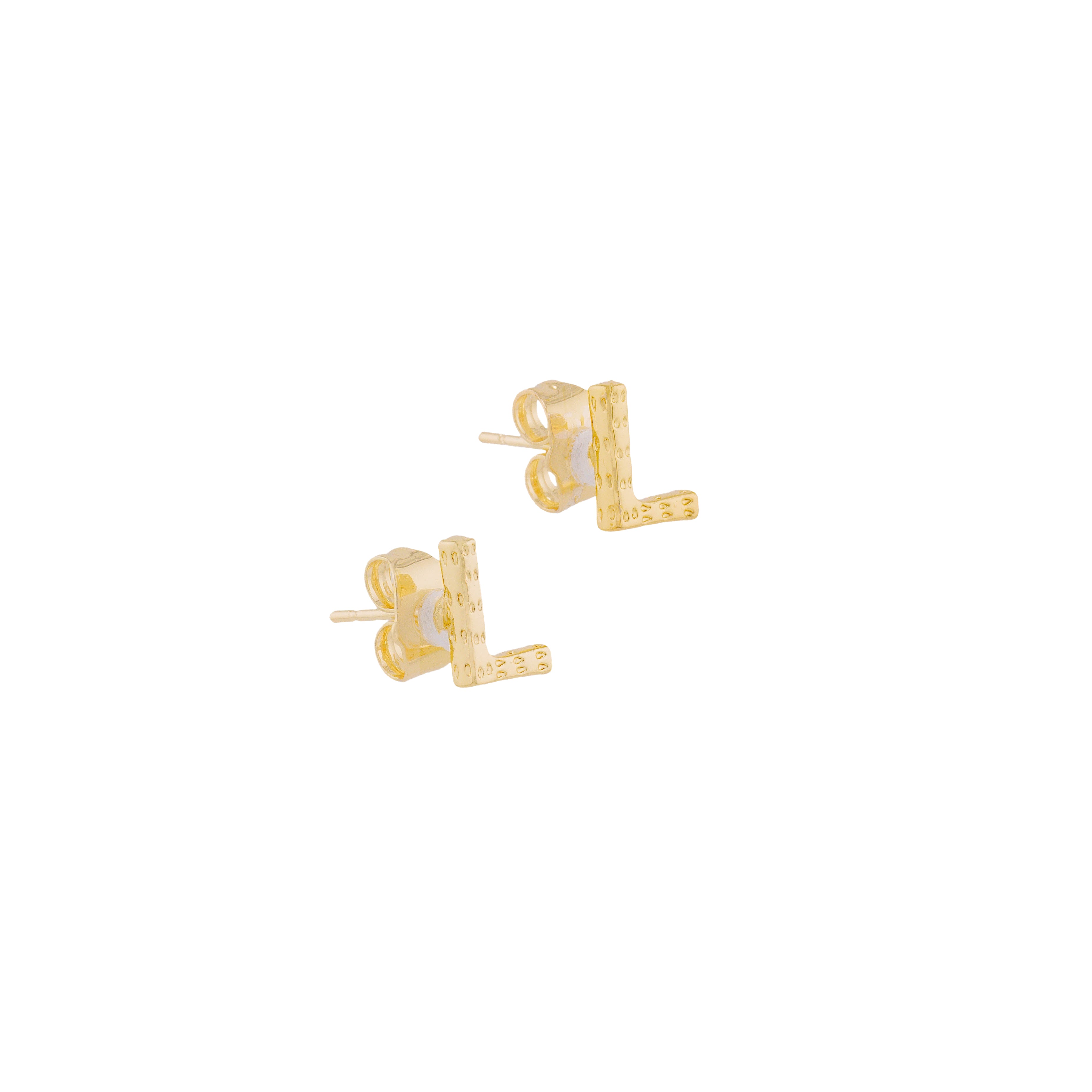 Gold initial earrings