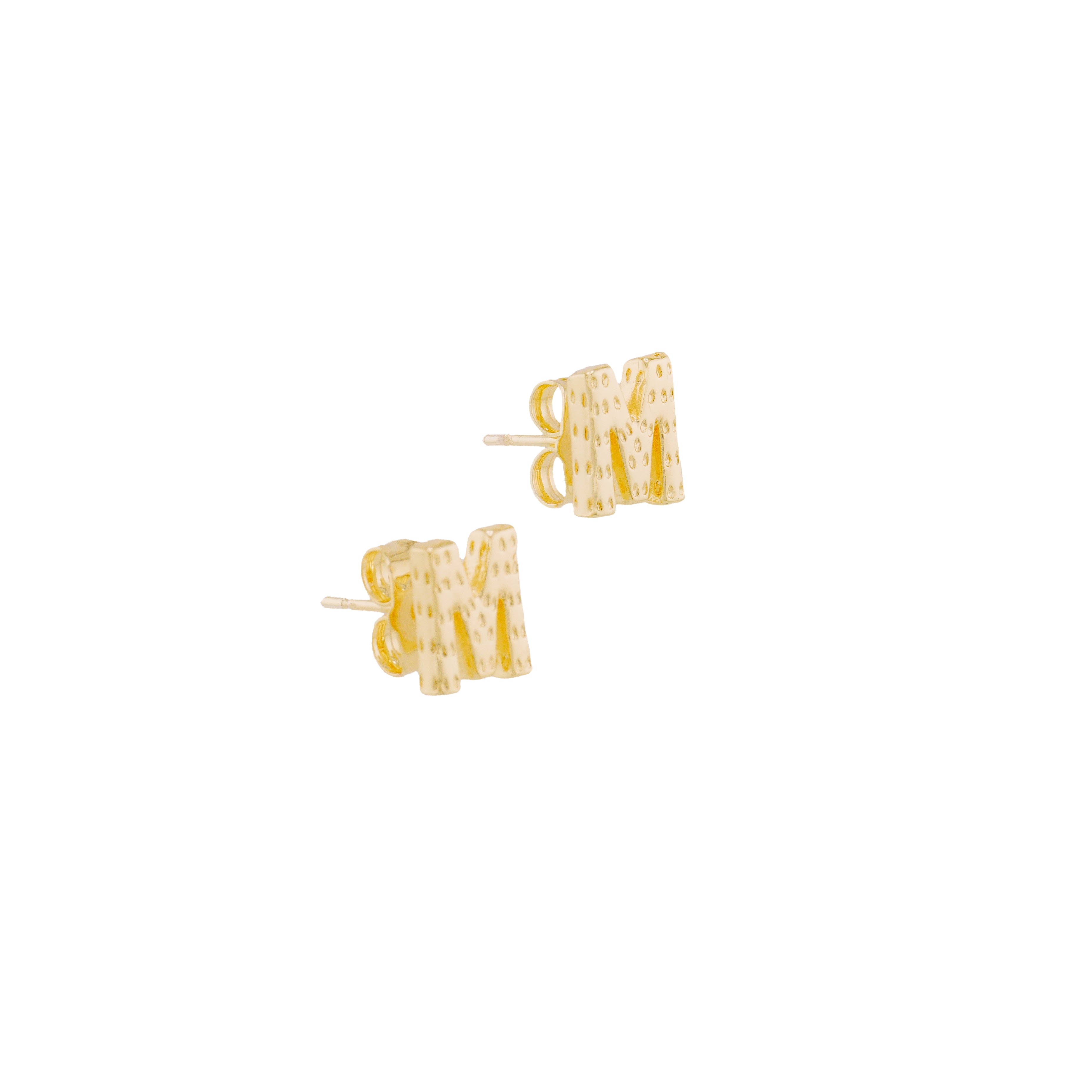 Gold initial earrings