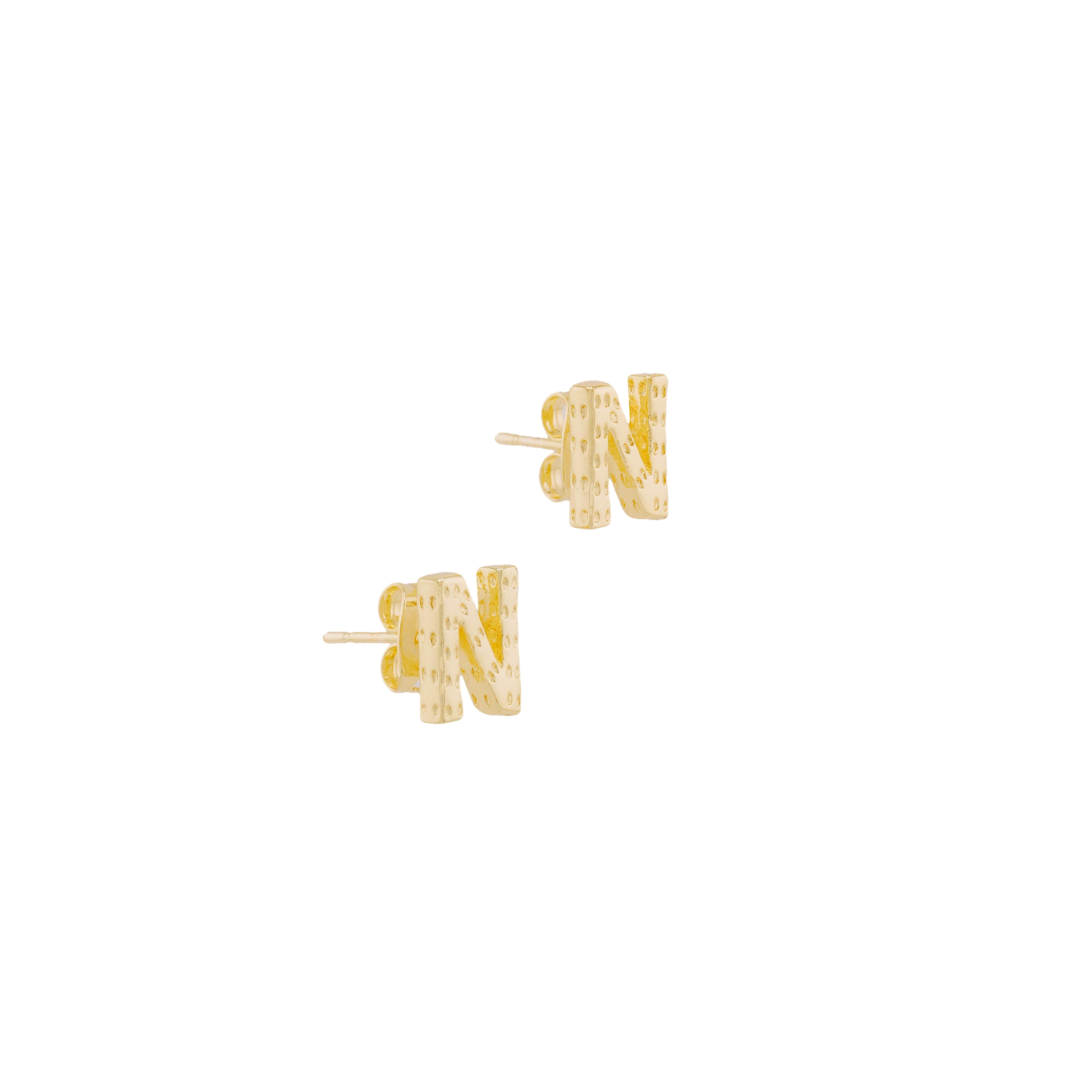 Gold initial earrings