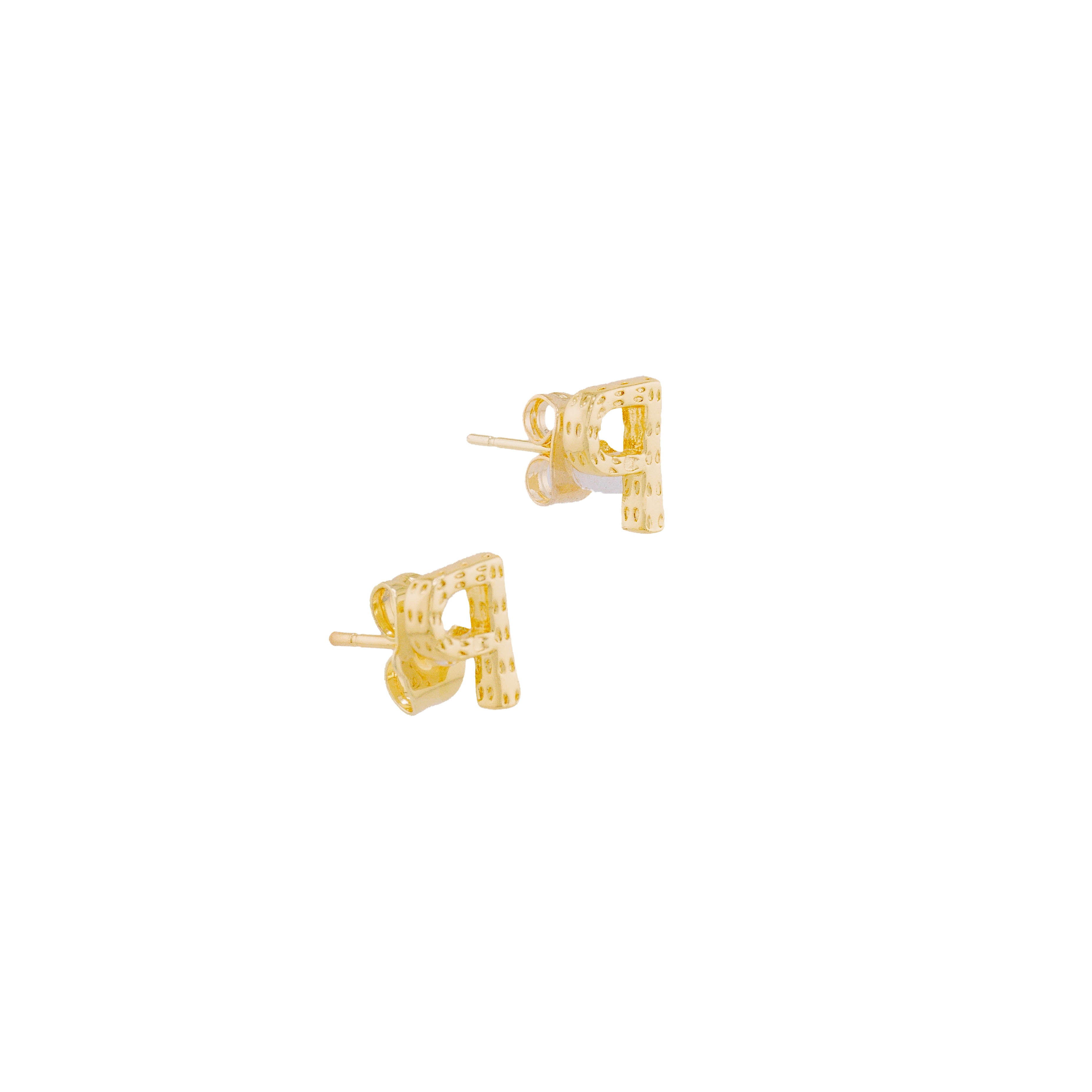 Gold initial earrings