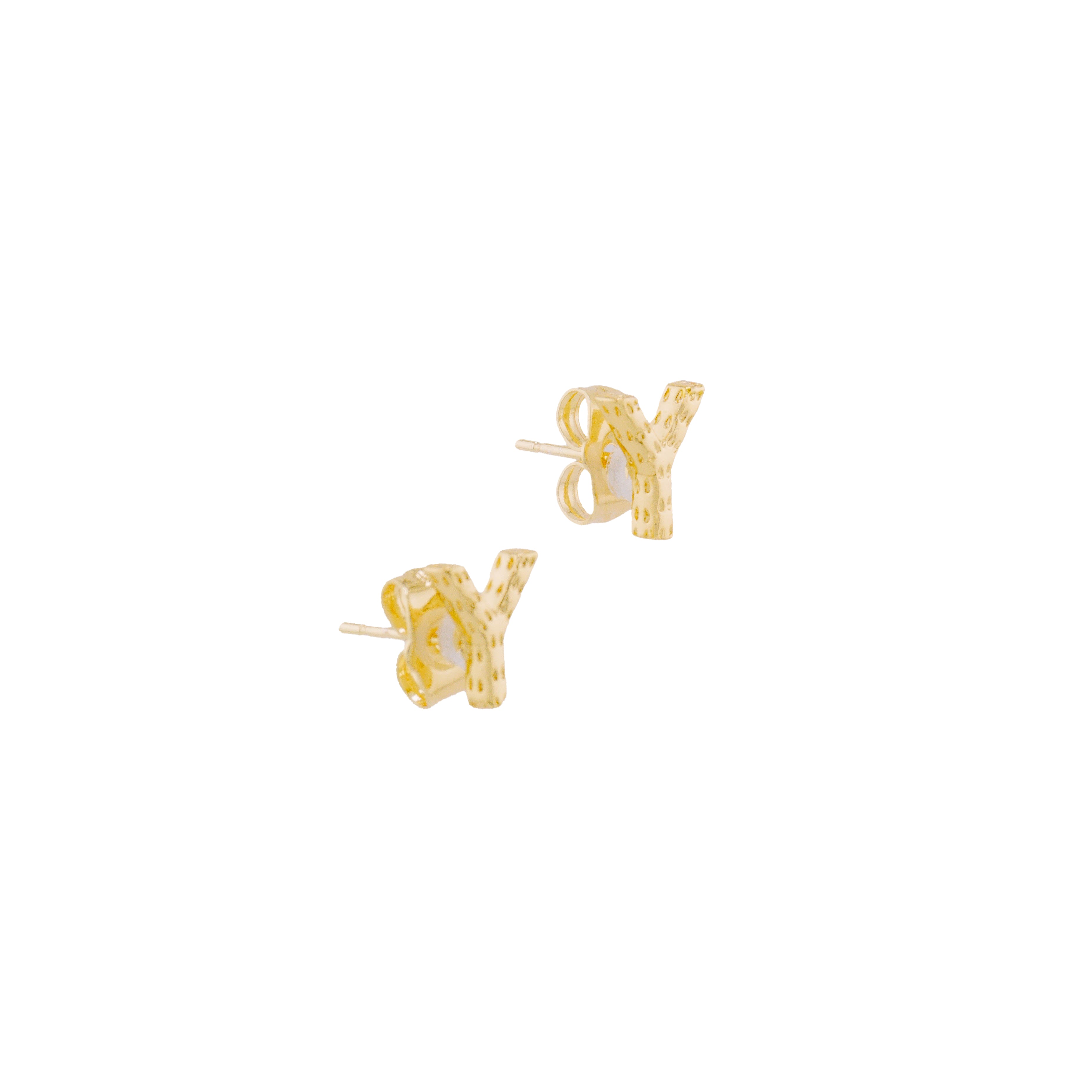 Gold initial earrings