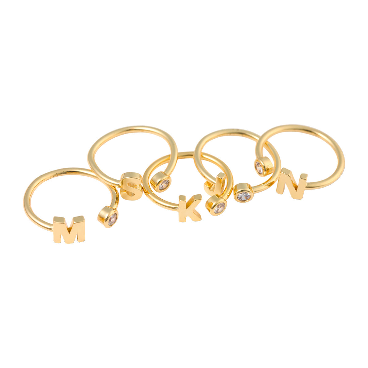 Gold initial ring